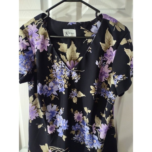 K Woman Top Size Unknown M To L See Measurement Photos Floral - Picture 2 of 8